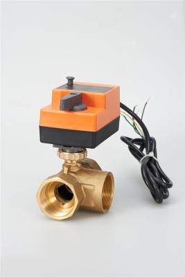 China 3 Port Motorised Valve , DN25 Water Flow Control Ball Valve for Water Treatment for sale