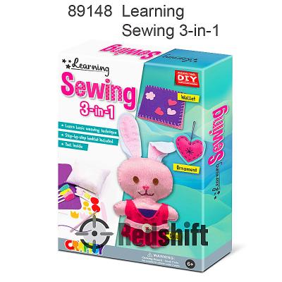 China Study Sewing 3 in 1 Craft Toy Box Set Embroidery Kit Sewing Toy 89148 for sale