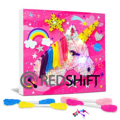 China Unicorn String Art LED Light DIY Kids Craft Kit Educational Stem Toys 89755 For Kids EVA Foam Art And Craft Set for sale