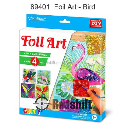 China Sticker Paper Educational Craft Toy Aluminum Foil Art Bird Handmade Toy Amazon FBA for sale