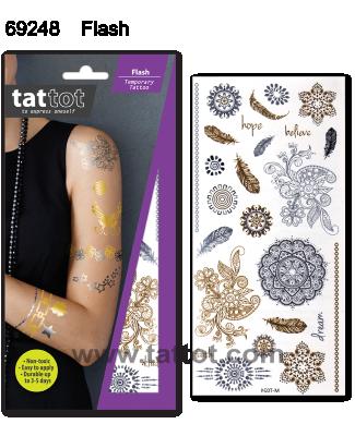 China Basic Temporary Adult Temporary White Temp Tattoo Fashion Metallic Tattoo Sticker for sale