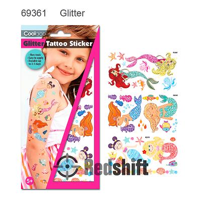 China Temporary Glitter CPSR OEM ODM Amazon FBA Temporary Tattoo Sticker Mermaid Custom Design Kids Waterproof Cosmetic Girls Party New Arrivals for sale