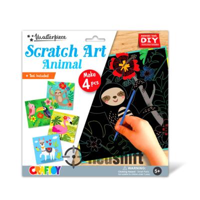 China Animal Custom Scratch Card Art Rainbow Scratch Paper Craft Diy Paper Craft Toy Child Kid Card Painting Kit Art and FBA Made amazon hand craft for sale