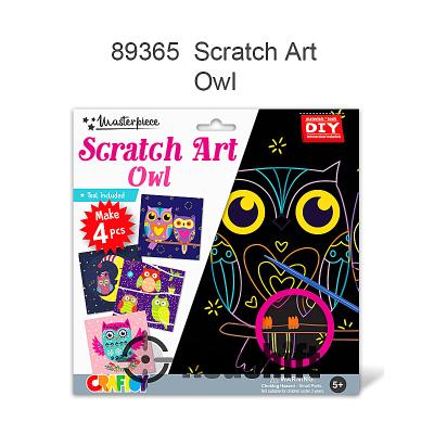 China Other Magic Scratch Art Owl Toy Gift Scratch Drawing Card Arts and Crafts for sale