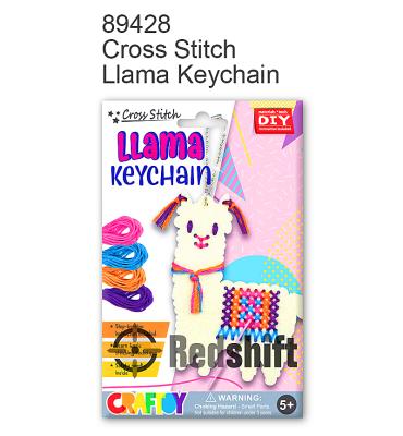 China OEM colorful cross stitch llama key chain art and craft simple craft diy sewing charm 89428 for sale