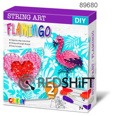 China DIY Craft Kits Flamingo String Art and Craft Kits for Kids EVA Foam Craft Educational Toy Animal String Needle Safe for sale