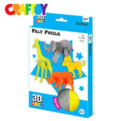 China DIY TOY 3D Felt Safari Puzzle Do It Yourself Toy Art And Craft Kit Low Price DIY for sale