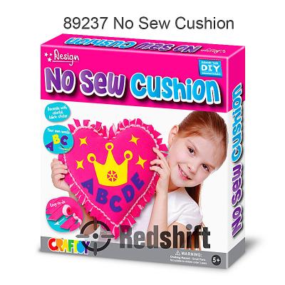 China DIY Pillow Child No Sewing Craft Kids Cushion Art and Craft DIY Educational Toy Heart Set Pillow for Learning NO--Sewing Soft Fabric Sticker Knot Craft Kit for sale