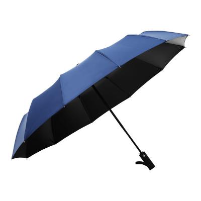 China Sun Modern Pongee 3-Folding Adults Automatic Portable Foldable Umbrella for sale