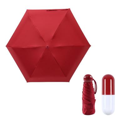 China CLASSIC 5 Folding Ultra Lights and Small Mini Pocket Travel Umbrella with Cute Capsule Case for Rain and Cute Flatbed Compact Sun for Women for sale