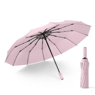 China Modern New Waterproof Windproof Portable Style Three Times Automatic Travel Umbrella for sale