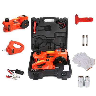 China DC 12V Operating Voltage PE 12 Volt Hydraulic Tire Tools Portable Floor Jack Set for sale