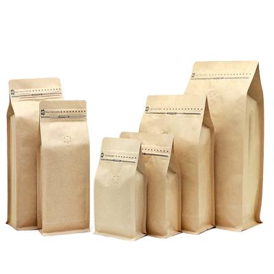 China Customized Logo Moisture Proof Printing Resealable Backing Ziplock Up Pouch Foil Lined Sack Flat Bottom Coffee Bags With Air Release Valve for sale