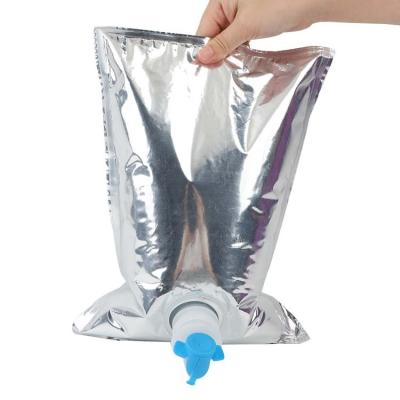 China Barrier Custom 1L 2L 3L 5 Liters Stand Up Pouch Reusable Foldable Water Bags Liquid Stand Up Pouch With Spout for sale