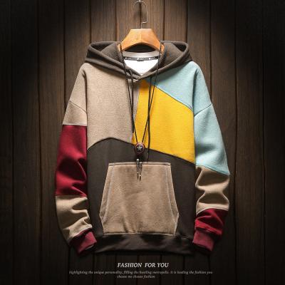 China Anti-wrinkle hoodie for men 2021 hoodies pullover volume over oversized hoodies and mens patchwork color mens sweatshirts for sale