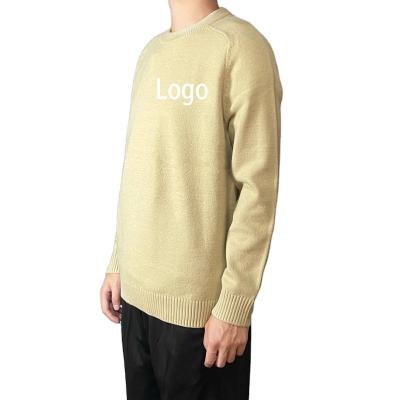 China Anti-wrinkle 2021 fall winter men's logo r custom 100% cotton sweater crewneck sweater for sale