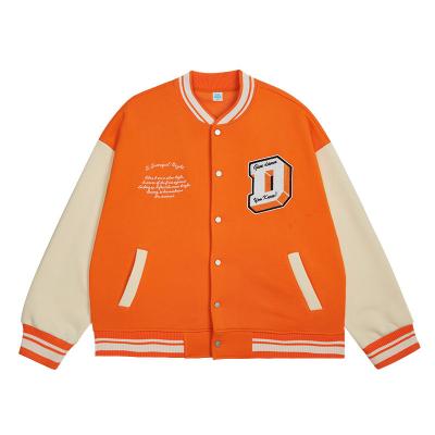 China Custom Breathable High Quality Uniform Towel Embroidered Varsity Jacket Baseball College Wind Embroidered Crop Varsity Jacket for sale