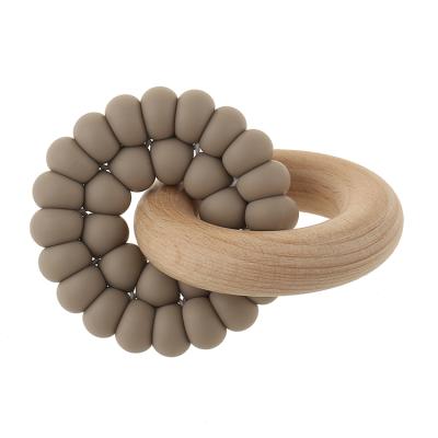 China Baby BPA Free Quality Cheap Price BPA Free Good Quality Ring Teethers Chewing Toy Baby Silicone Beads Beech Free TeetherS for sale