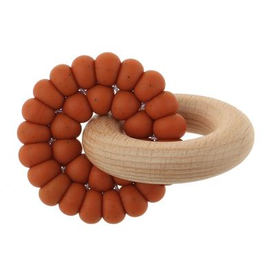 China Baby BPA Free Quality Cheap Price BPA Free Good Quality Ring Teethers Chewing Toy Baby Silicone Beads Beech Free TeetherS for sale