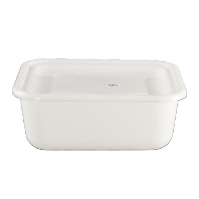 China Sustainable Food Container Rectangular White Multi Capacity PP Can Storage Box Plastic Organizer With Lid for sale