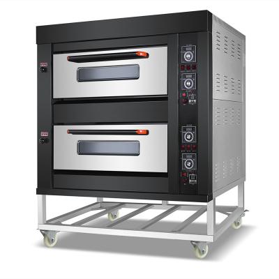 China Commercial Gas Oven Gas Oven 2 Deck 4 Trays Restaurant Bakery Gas Oven Bread Baking Ovens For Sale for sale