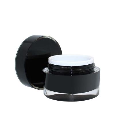 China Special hot sale high quality luxury cosmetics black round double wall acrylic cream jar for sale