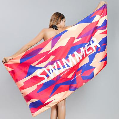 China Compressed Custom Colored Sublimation Printing Hawaiian Luxury Microfiber Beach Towel for sale