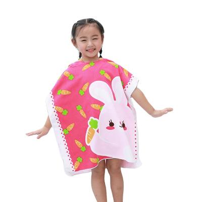 China Child Safe New Arrival Personalized Kids Girls Beach Poncho Hooded Outdoor Animal Poncho Towel for sale