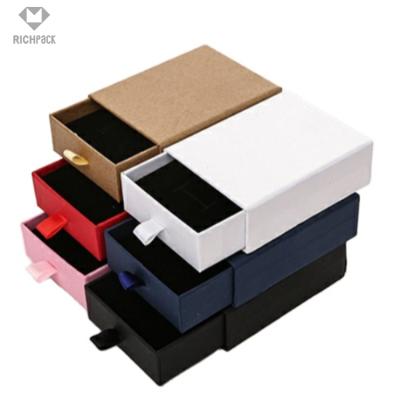 China Custom Thick Black Jewelry Packaging Box Paper Box Set Ring Bracelet Earring Jewelery and Necklace Packaging for sale