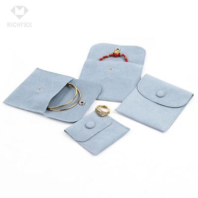 China OEM Custom Gift Jewelry Package Pouch Wholesale Velvet Jewelry Packaging Pouch Logo Print Cute Elegant Blue for sale