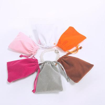 China Gift Packing Richpack Mini Print Custom Small Jewelry Drawstring Velvet Pouch Bag for sale