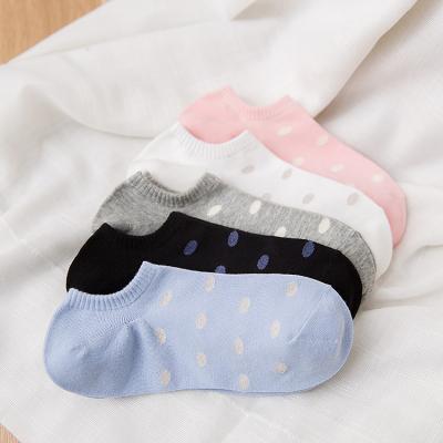 China OEM Antibacterial Wholesale Factory Wholesale Slouchy Socks Pretty Dots Print Customized Ankle Socks For Women Girls Women Sock for sale