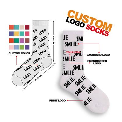 China High Quality QUICK DRY Lebridge Cotton Socks Unisex Custom Crew Socks OEM Personalized Design Your Own Logo Custom Socks for sale