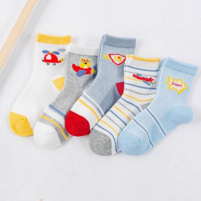 China 2021 Hot Selling Pure Cotton Antibacterial Boneless Antibacterial Mesh Children's Socks Baby Ship Socks Thin Baby Socks for sale