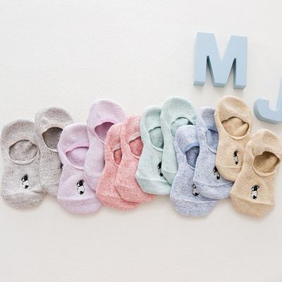 China 2021 New Cotton Cartoon Antibacterial Cute Candy Color Women Slouchy Ankle Socks for sale