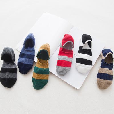 China Antibacterial cheap new attractive stripe healthy socks embroidery stocking cut out fashion shorts ankle socks for sale