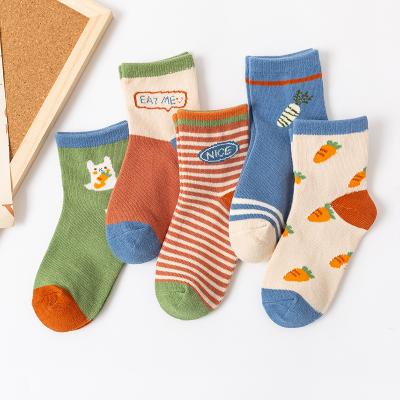 China 2021 Breathable Fashionable Girls Booties Cartoon Comfortable Cotton Booties Kids Crew Socks for sale