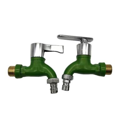 China General Plastic PP Faucet Green Color Two Kinds Handle 1/2 Cheap With Iron Core for sale