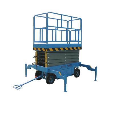 China Construction material stores 10m trailer manlift hydraulic scissor lift table for hot,sale electric mobile scissor lift for sale