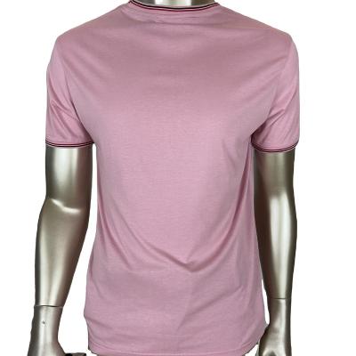 China Anti-wrinkle Men's stock wholesale 40% cotton 40% plain fiber short sleeves solid color crewneck T-shirt for sale