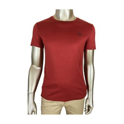 China Anti-wrinkle Men's cotton recycled fiber solid color short sleeve T-shirt wholesale for sale