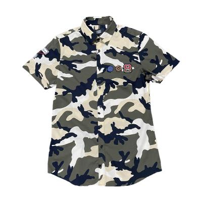 China Anti-pilling 2022 NEW Breathable High Quality Europeans Camouflage short-sleeved shirt Casual Shirts For Men for sale