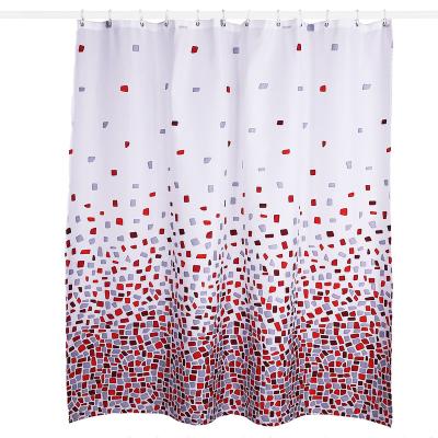 China Sustainable Mosaic Style Shower Curtain With C Hooks Polyester Shower Curtain 13 Pack With C Hooks Set Of 13 for sale