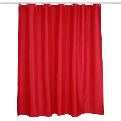 China Sustainable 100% Polyester Dark Red Shower Curtain Set Of 13 Poinsettias Solid Color Fabric Shower Curtain Pack Of 13 for sale