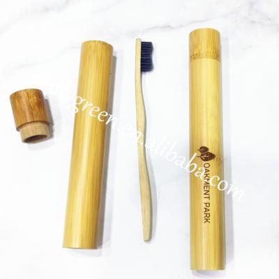 China Eco Friendly Private Label Medium Bristle Bamboo Toothbrush With Travel Case Wholesale for sale