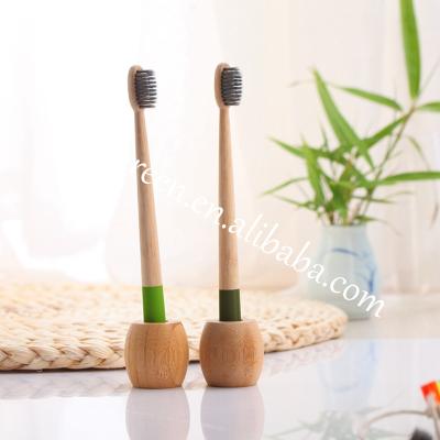 China Eco-Friendly Soft Stiffen Bamboo Toothbrush With Toothbrush Holder Holder For Bathroom for sale