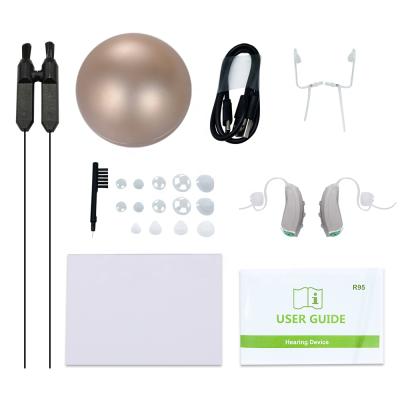 China Digital Ear Sound Amplifier Cycle Charging Digital Hearing Aids For Deafness R95 Hearing Aids For The Deaf Rechargeable for sale