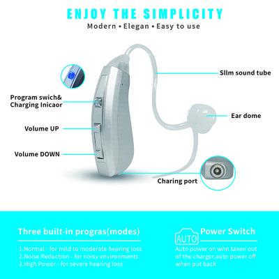 China Digital Rechargeable Charging Hearing Aids Open Hearing Aids Fit For Deaf Hearing Aid Amplifier R80 for sale