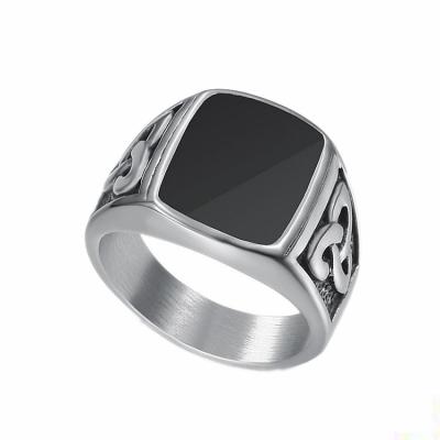 China CLASSIC Norse Vikings Ring Stainless Steel Painted Celtic Knot Men's Ring for sale