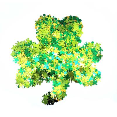 China PVC St Patrick's Day Irish Themed Lucky Green Clover Leaf Shamrock Leprechauns Party Decorations Confetti for sale